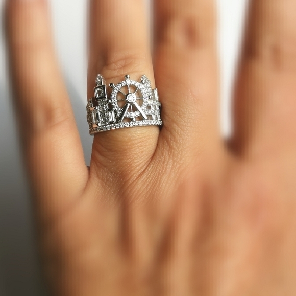London Skyline sterling silver cz ring size 7 🆕 - Picture 7 of 8